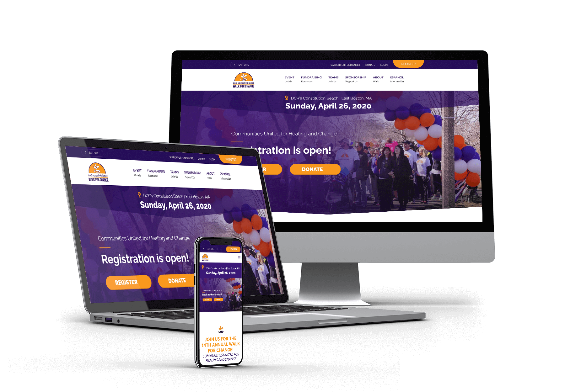 BARCC Walk For Change responsive website